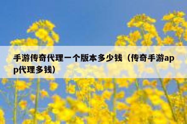 手游传奇代理一个版本多少钱(传奇手游app代理多钱) 第1张 手游传奇代理一个版本多少钱(传奇手游app代理多钱) 第1张