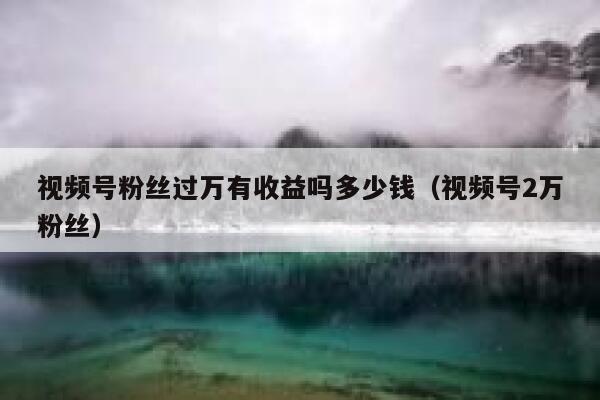 视频号粉丝过万有收益吗多少钱（视频号2万粉丝） 第1张