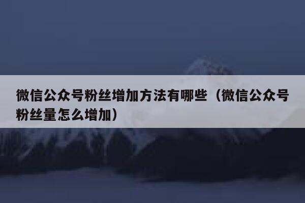 微信公众号粉丝增加方法有哪些(微信公众号粉丝量怎么增加) 第1张 微信公众号粉丝增加方法有哪些(微信公众号粉丝量怎么增加) 第1张