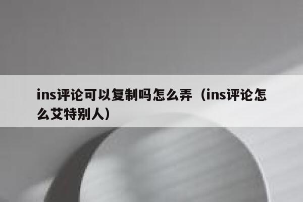 ins评论可以复制吗怎么弄（ins评论怎么艾特别人） 第1张