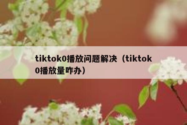 tiktok0播放问题解决（tiktok0播放量咋办） 第1张