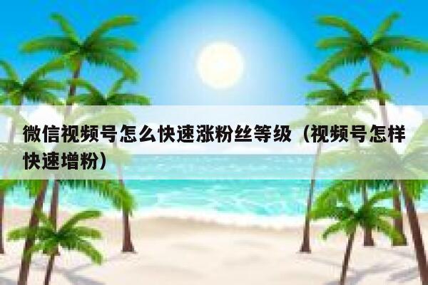微信视频号怎么快速涨粉丝等级（视频号怎样快速增粉） 第1张