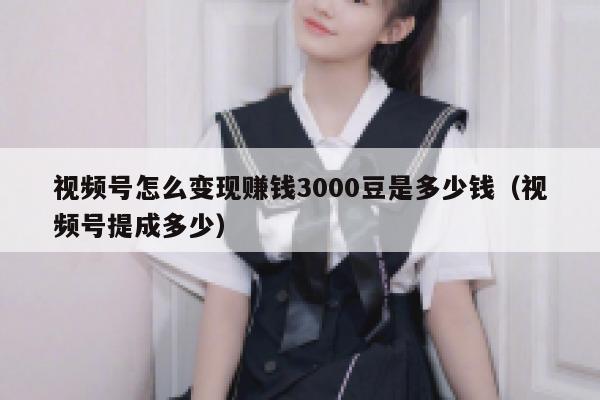 视频号怎么变现赚钱3000豆是多少钱（视频号提成多少） 第1张