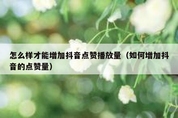怎么样才能增加抖音点赞播放量（如何增加抖音的点赞量） 第1张