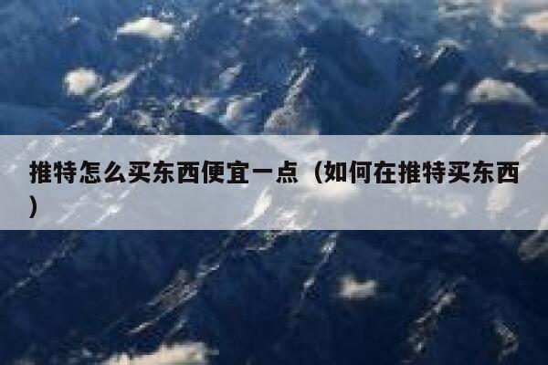 推特怎么买东西便宜一点（如何在推特买东西） 第1张