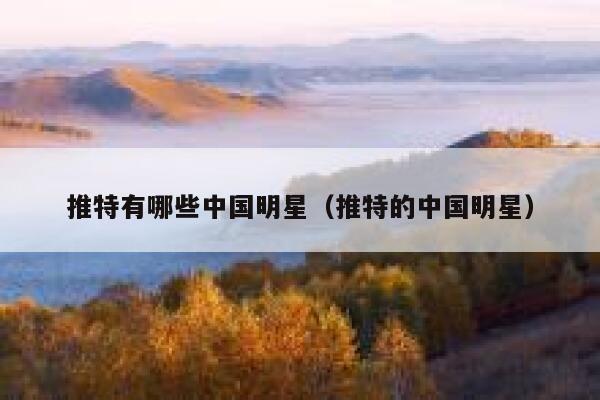 推特有哪些中国明星（推特的中国明星） 第1张