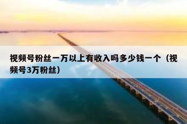 视频号粉丝一万以上有收入吗多少钱一个(视频号3万粉丝) 第1张 视频号粉丝一万以上有收入吗多少钱一个(视频号3万粉丝) 第1张