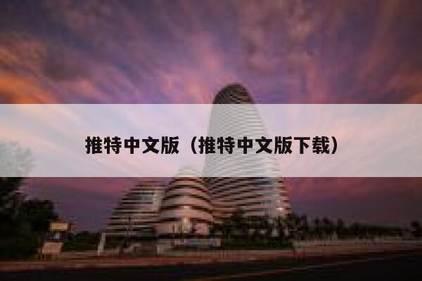 推特中文版（推特中文版下载） 第1张