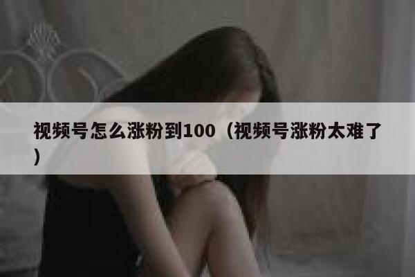 视频号怎么涨粉到100（视频号涨粉太难了） 第1张