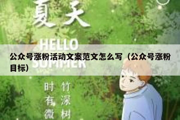 公众号涨粉活动文案范文怎么写（公众号涨粉目标） 第1张