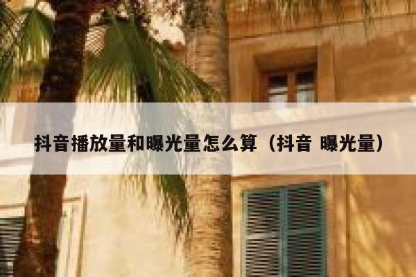 抖音播放量和曝光量怎么算（抖音 曝光量） 第1张