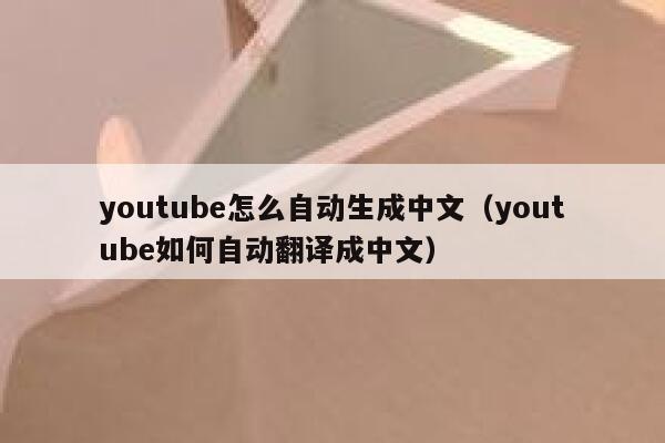 youtube怎么自动生成中文（youtube如何自动翻译成中文） 第1张