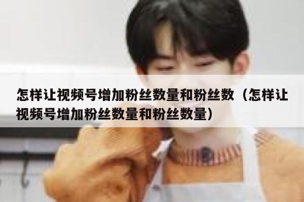 怎样让视频号增加粉丝数量和粉丝数（怎样让视频号增加粉丝数量和粉丝数量） 第1张