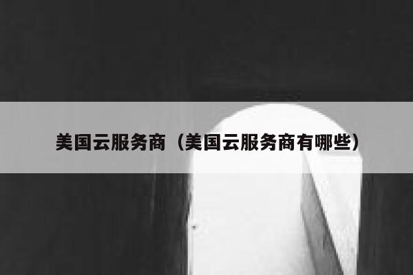 美国云服务商（美国云服务商有哪些） 第1张