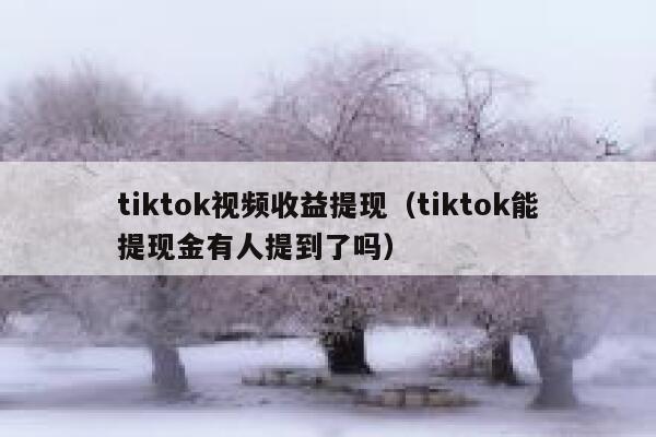 tiktok视频收益提现（tiktok能提现金有人提到了吗） 第1张