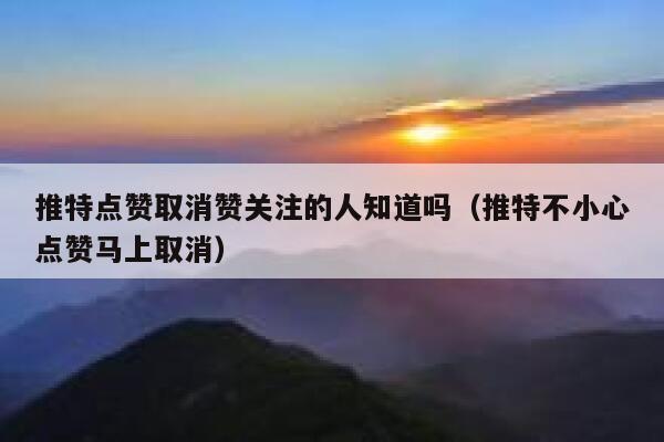 推特点赞取消赞关注的人知道吗（推特不小心点赞马上取消） 第1张