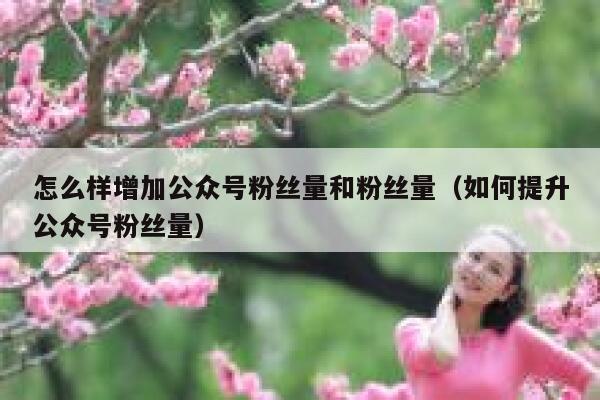 怎么样增加公众号粉丝量和粉丝量（如何提升公众号粉丝量） 第1张
