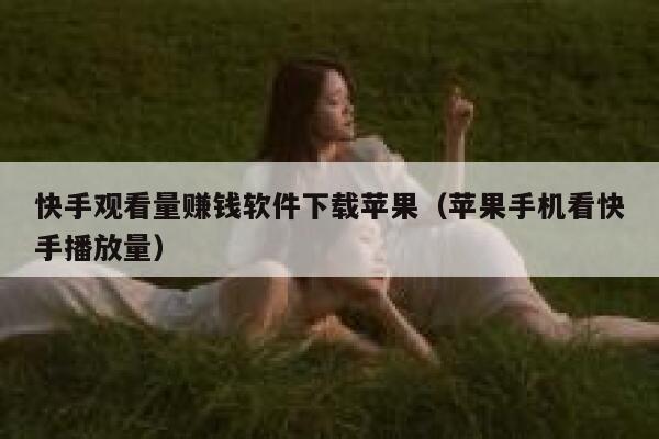 快手观看量赚钱软件下载苹果（苹果手机看快手播放量） 第1张