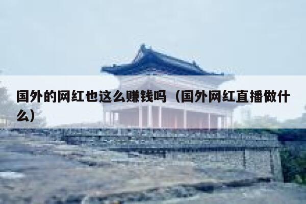 国外的网红也这么赚钱吗（国外网红直播做什么） 第1张