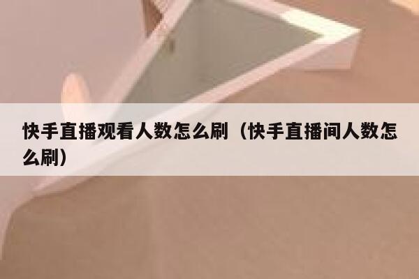 快手直播观看人数怎么刷（快手直播间人数怎么刷） 第1张