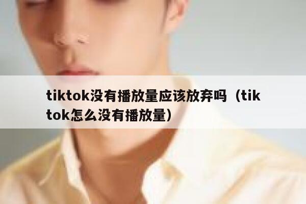 tiktok没有播放量应该放弃吗（tiktok怎么没有播放量） 第1张