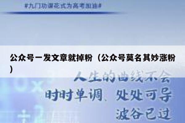 公众号一发文章就掉粉（公众号莫名其妙涨粉） 第1张