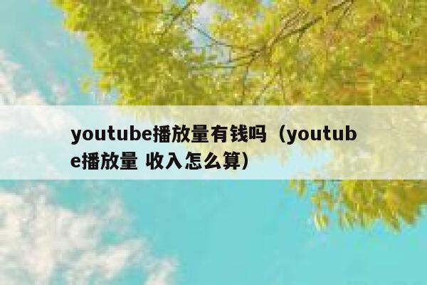 youtube播放量有钱吗（youtube播放量 收入怎么算） 第1张