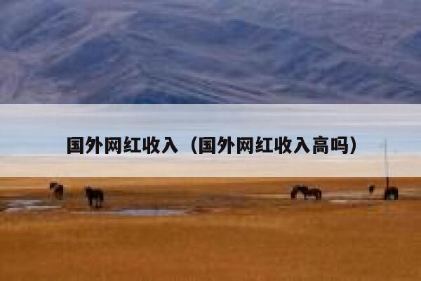 国外网红收入（国外网红收入高吗） 第1张