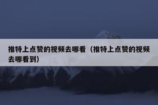 推特上点赞的视频去哪看（推特上点赞的视频去哪看到） 第1张