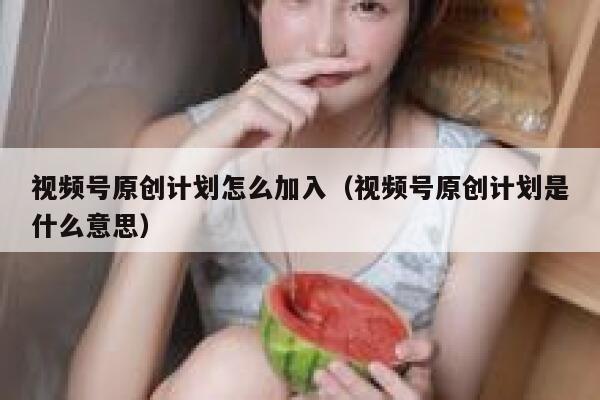 视频号原创计划怎么加入（视频号原创计划是什么意思） 第1张