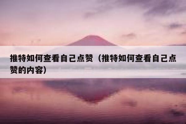 推特如何查看自己点赞（推特如何查看自己点赞的内容） 第1张
