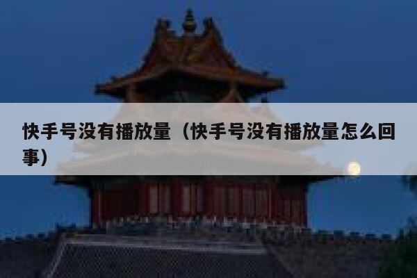 快手号没有播放量（快手号没有播放量怎么回事） 第1张