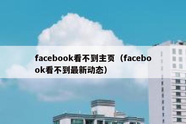 facebook看不到主页（facebook看不到最新动态） 第1张