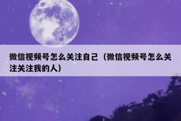 微信视频号怎么关注自己（微信视频号怎么关注关注我的人） 第1张