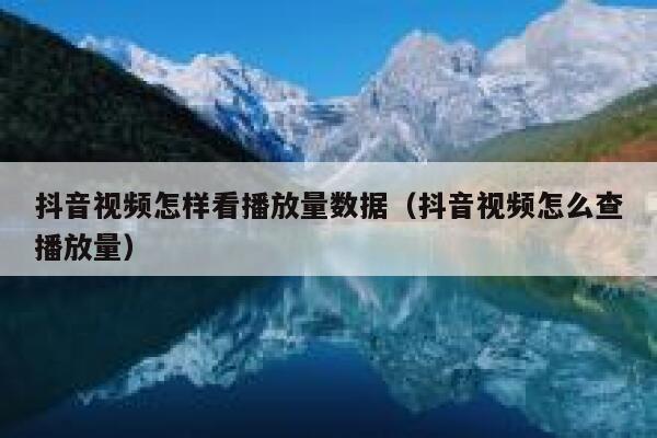 抖音视频怎样看播放量数据（抖音视频怎么查播放量） 第1张
