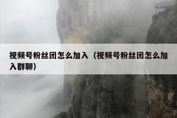视频号粉丝团怎么加入（视频号粉丝团怎么加入群聊） 第1张
