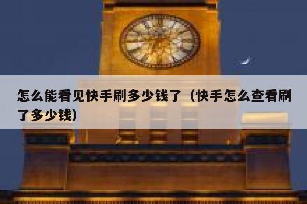 怎么能看见快手刷多少钱了（快手怎么查看刷了多少钱） 第1张