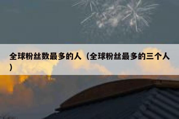 全球粉丝数最多的人（全球粉丝最多的三个人） 第1张