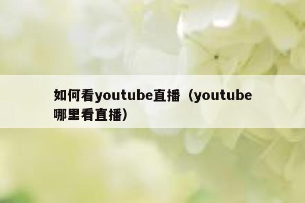 如何看youtube直播（youtube哪里看直播） 第1张