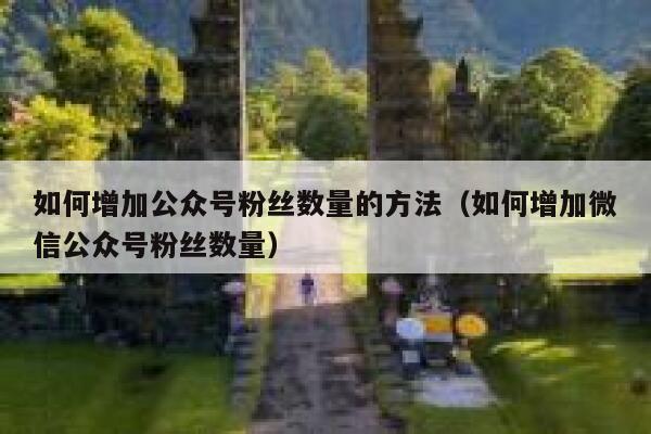 如何增加公众号粉丝数量的方法（如何增加微信公众号粉丝数量） 第1张