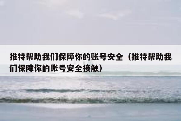 推特帮助我们保障你的账号安全（推特帮助我们保障你的账号安全接触） 第1张