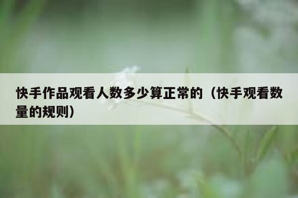 快手作品观看人数多少算正常的（快手观看数量的规则） 第1张