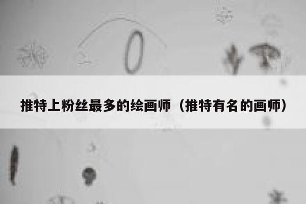推特上粉丝最多的绘画师（推特有名的画师） 第1张