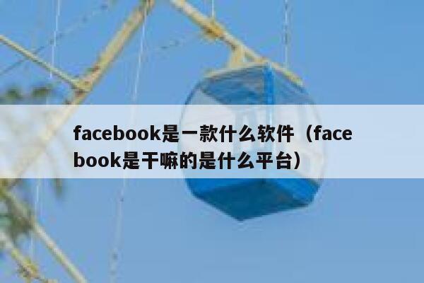 facebook是一款什么软件（facebook是干嘛的是什么平台） 第1张