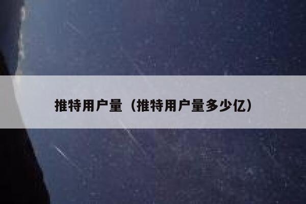 推特用户量（推特用户量多少亿） 第1张