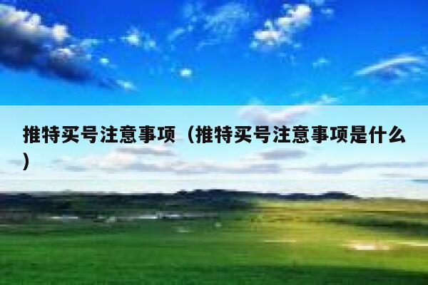 推特买号注意事项（推特买号注意事项是什么） 第1张