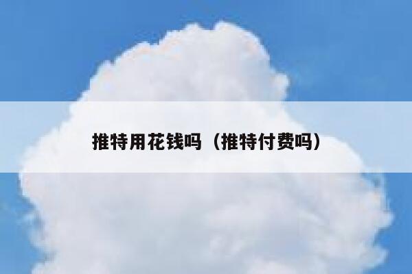 推特用花钱吗（推特付费吗） 第1张