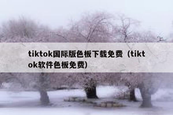 tiktok国际版色板下载免费（tiktok软件色板免费） 第1张
