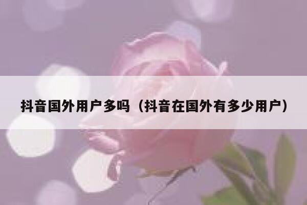 抖音国外用户多吗（抖音在国外有多少用户） 第1张