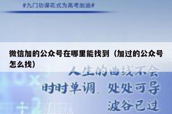 微信加的公众号在哪里能找到（加过的公众号怎么找） 第1张